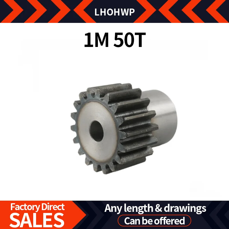 

1M50T Hole 8-10-12-14-15mm Spur Gear Teeth Pinion 45# Steel Transmission Accessories Part