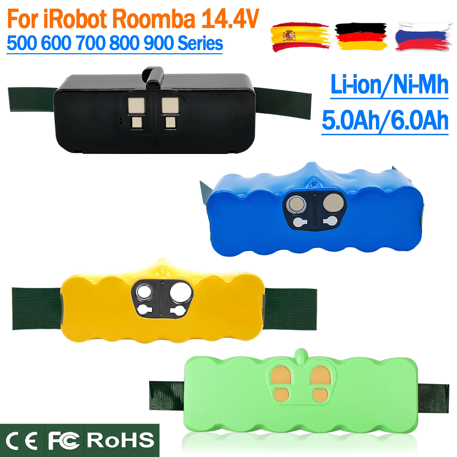 Аккумулятор BATTOOL для пылесоса iRobot Roomba500, 14,4 В, 500 Ач, 600 Ач, 700 Ач, 800 Ач