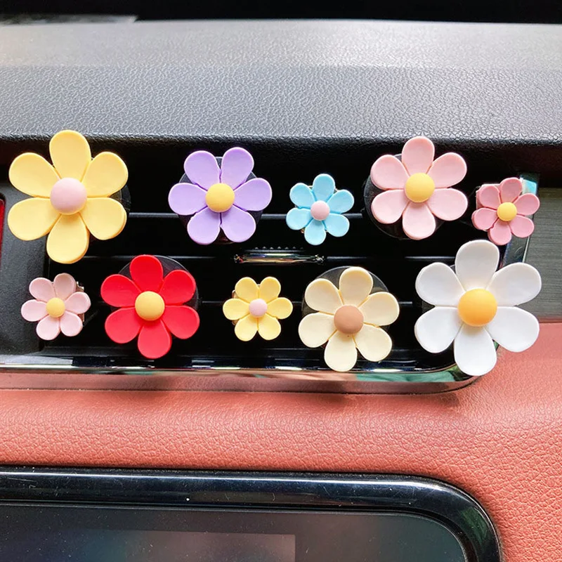 Candy-colored Five-petal Flower Car Perfume Decorative Clip Daisy Car Air Conditioning Outlet Incense