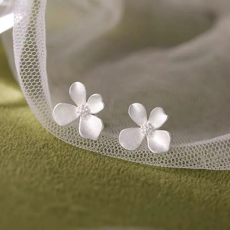 925 فضة خمر أقراط للنساء العصرية بسيطة عثرة زهرة القرط مجوهرات منع الحساسية اكسسوارات الحفلات هدية