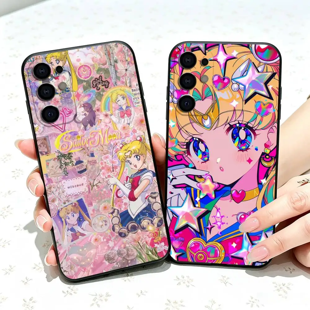 Anime Sailor Moon gift Phone Case For Samsung S25,S24,S21,S22,S23,S30,Ultra,S20,Plus,Fe,Lite,Note,10,Black Cover