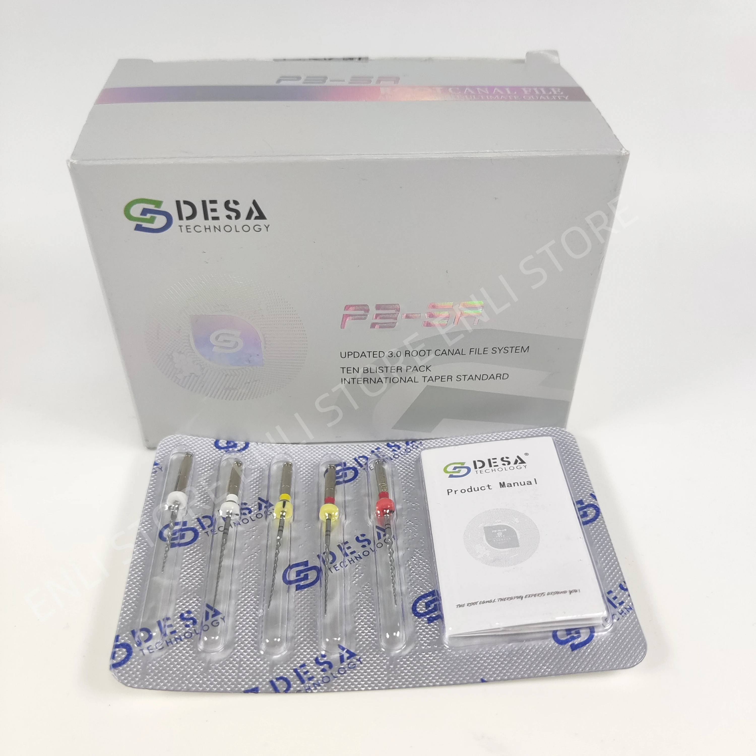 DESA P3-SR ทันตกรรมนิกเกิลไทเทเนียม Essential DESA Root Canal แฟ้ม Endodontic ไฟล์โรตารี่ P3-SR 21 มม.25 มม.31 มม.ทันตแพทย์ใช้