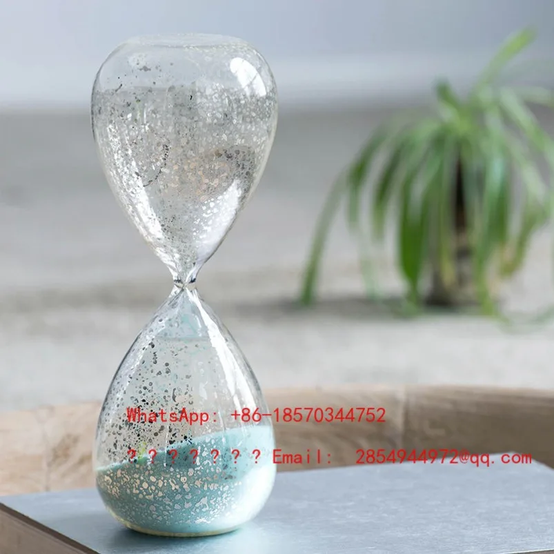 

European Retro Glass Hourglass Timer Living Room Study Entrance Soft Decoration Desktop Ornament