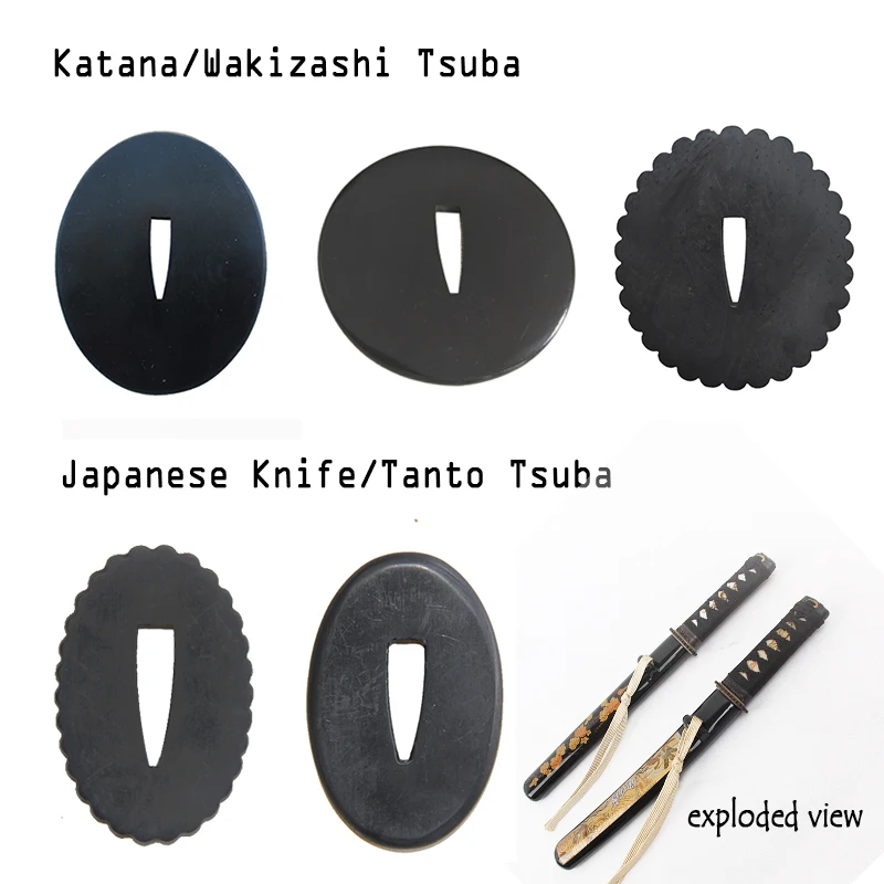 Espada Tsuba, Guarda Mão de Japonês Katana Wakizashi Tanto, Ferro Tsuba, Universal, Brand New Supply