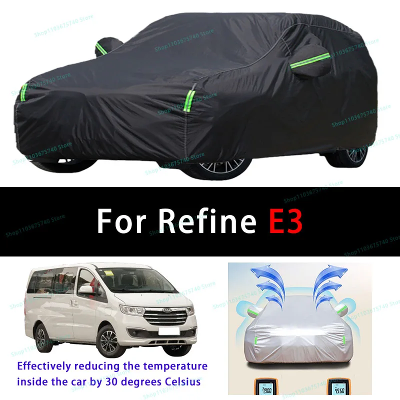 For Refine E3 Summer Full Car Covers Outdoor Sun uv Protection Dust Cooling Protective Auto Protective Cover