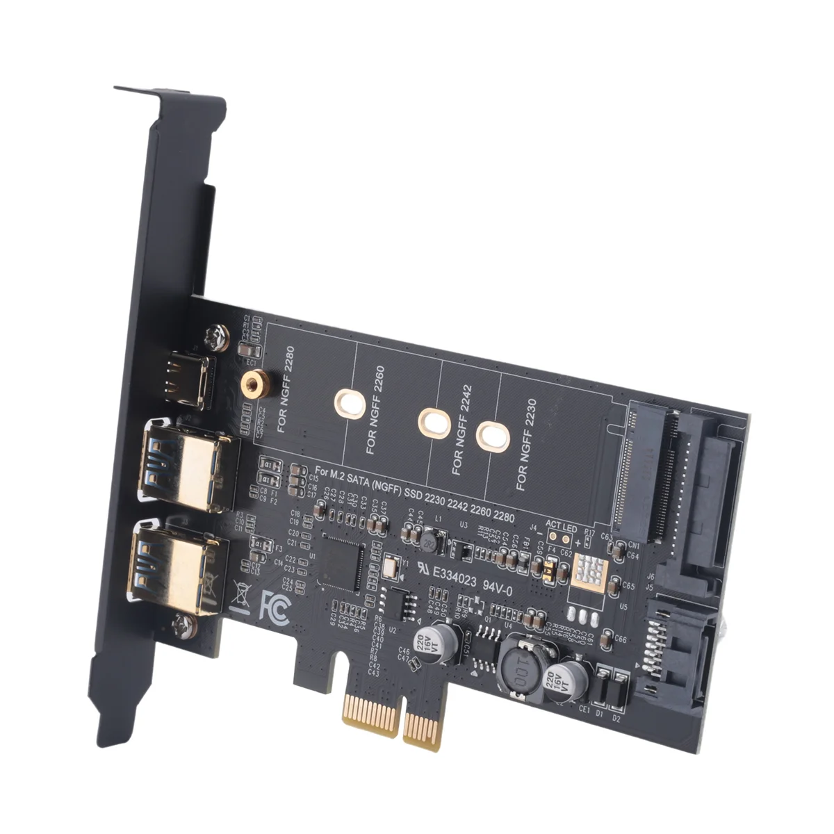 PCI-E to USB 3.0 PCI Express Card Incl.1 USB C and 2 USB A Ports, M.2 NVME to PCIe 3.0 Adapter Card with Bracket