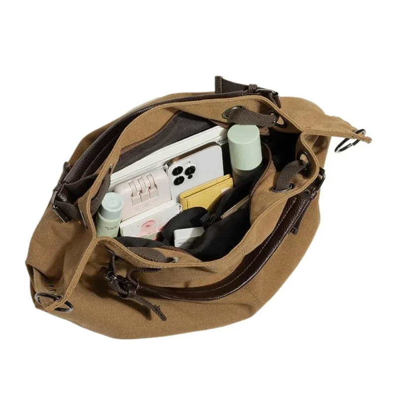 Nova sacola de lona de grande capacidade para mulheres versátil ombro e mão transportar durável e elegante design bolsa tote feminina