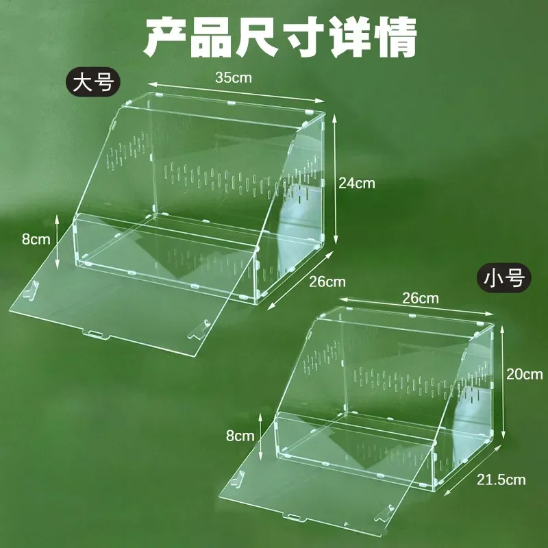 อะคริลิคโปร่งใสสัตว์เลื้อยคลาน Terrarium Breeding Box เต่ากรง Nano Arboreal Tarantula Enclosure Dearded Dragon สัตว์เลื้อยคลาน Habitat