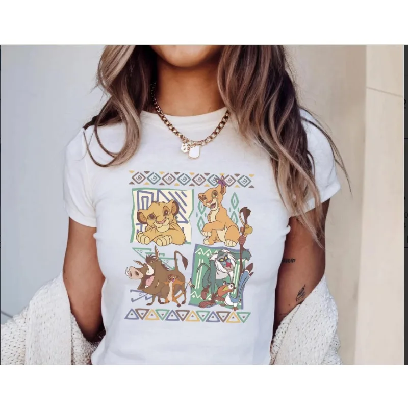 

2025 Summer New Vintage 90s Lion King Simba and Timon Shirt Lion King Shirt Comfort Shirt Animal Kingdom Shirt Large Size