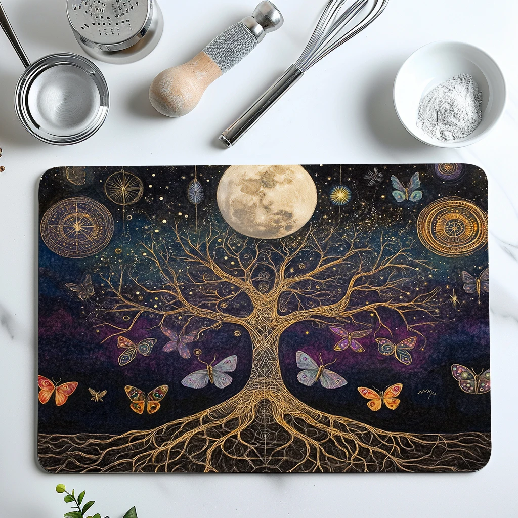 

Antiskid Kitchen Absorbent Draining Mat The Tree Super Absorbent Draining Coffee Dish Drying Mat Quick Dry Bathroom Drain Pad