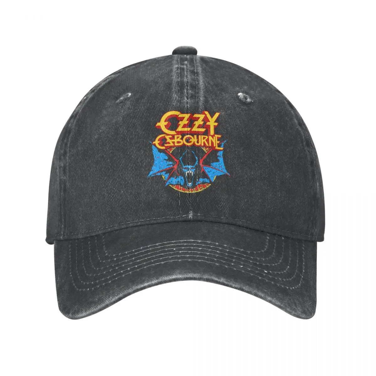 Ozzy Osbourne Rock Bat Prince Of Darkness Baseball Cap Merch Vintage Distressed Denim Headwear for Men Women