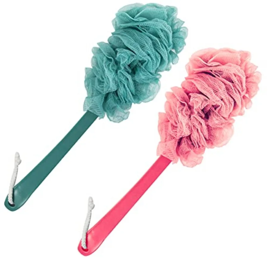 

Back Scrubber for Shower, Loofah Sponge Brush Exfoliating Body, Long Handle Scrub Brush for Shower with Loofah on a Stick for B