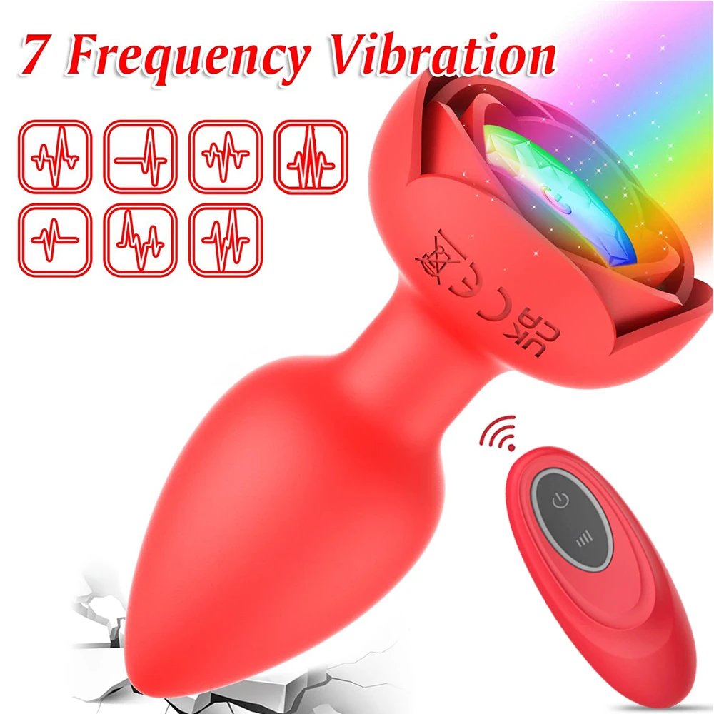 Vibrador Anal con Control remoto para hombres y mujeres, Juguetes sexuales Con luz intermitente para masaje de próstata, punto G, inalámbrico, Gay