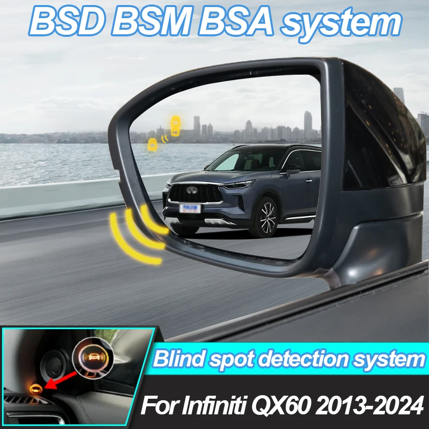 Car Mirror BSD BSM BSA For Infiniti QX60 2013-2025 Lane Change Assist Blind Spot Detection System Driving Warning Safety Radar