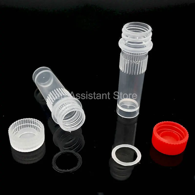 Tubos de congelación PP para laboratorio, viales criogénicos de fondo plano, 10x40mm, 1ml, 500 unidades por lote