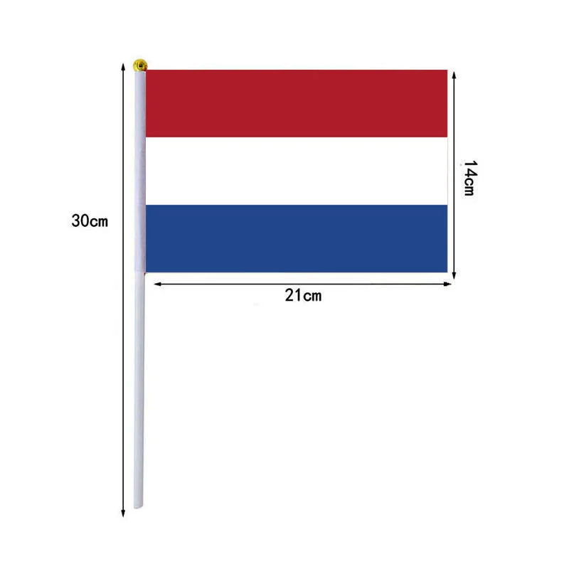 10 Pcs/lot the Netherlands Hand Waving Flags 14x21cm the Netherlands Holland Flag Wholesale