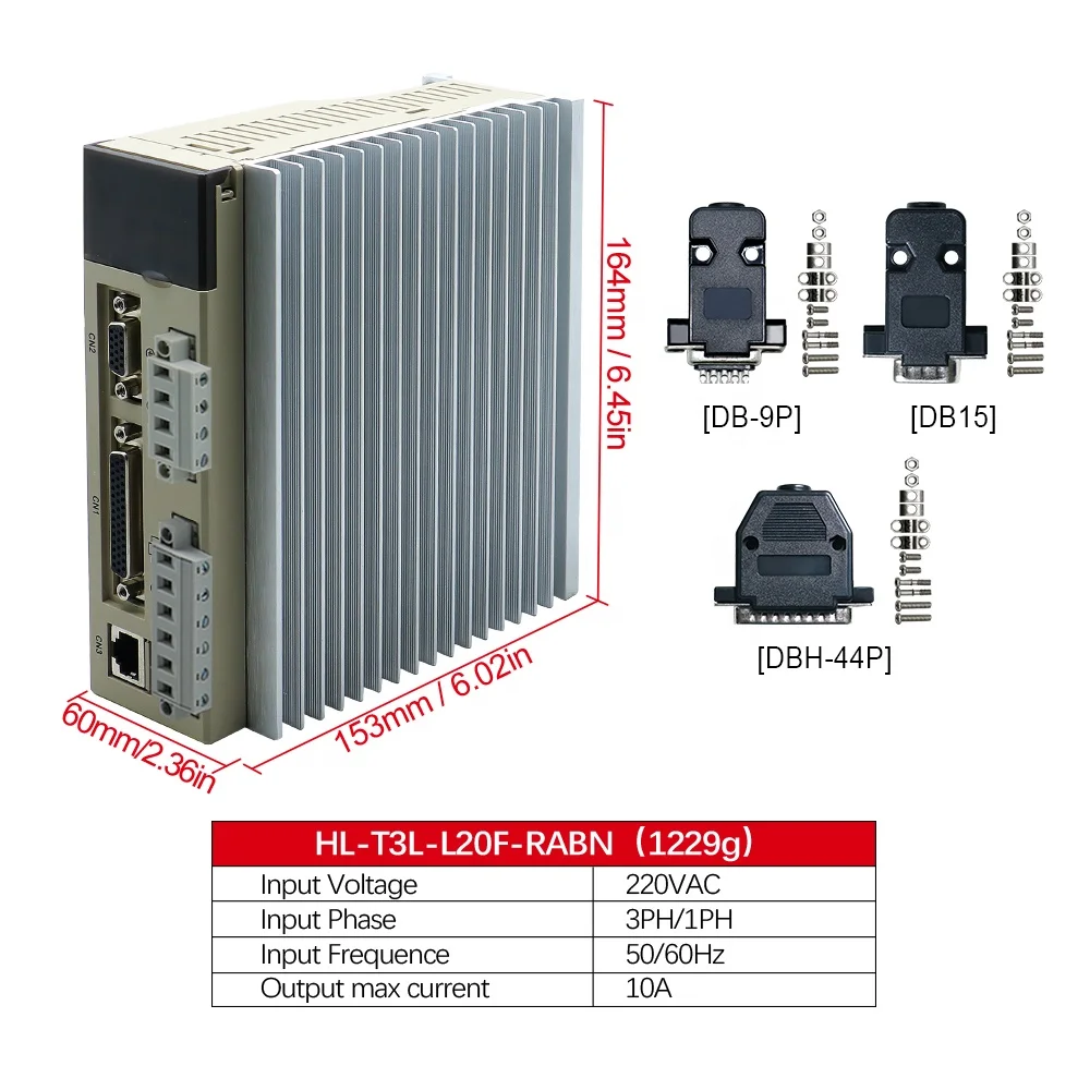 Motor Servo HLTNC 4Nm 19MM 4.4A 2500RMP 80ST-M04025 220V 1KW Kit Motor Servo 80 ST