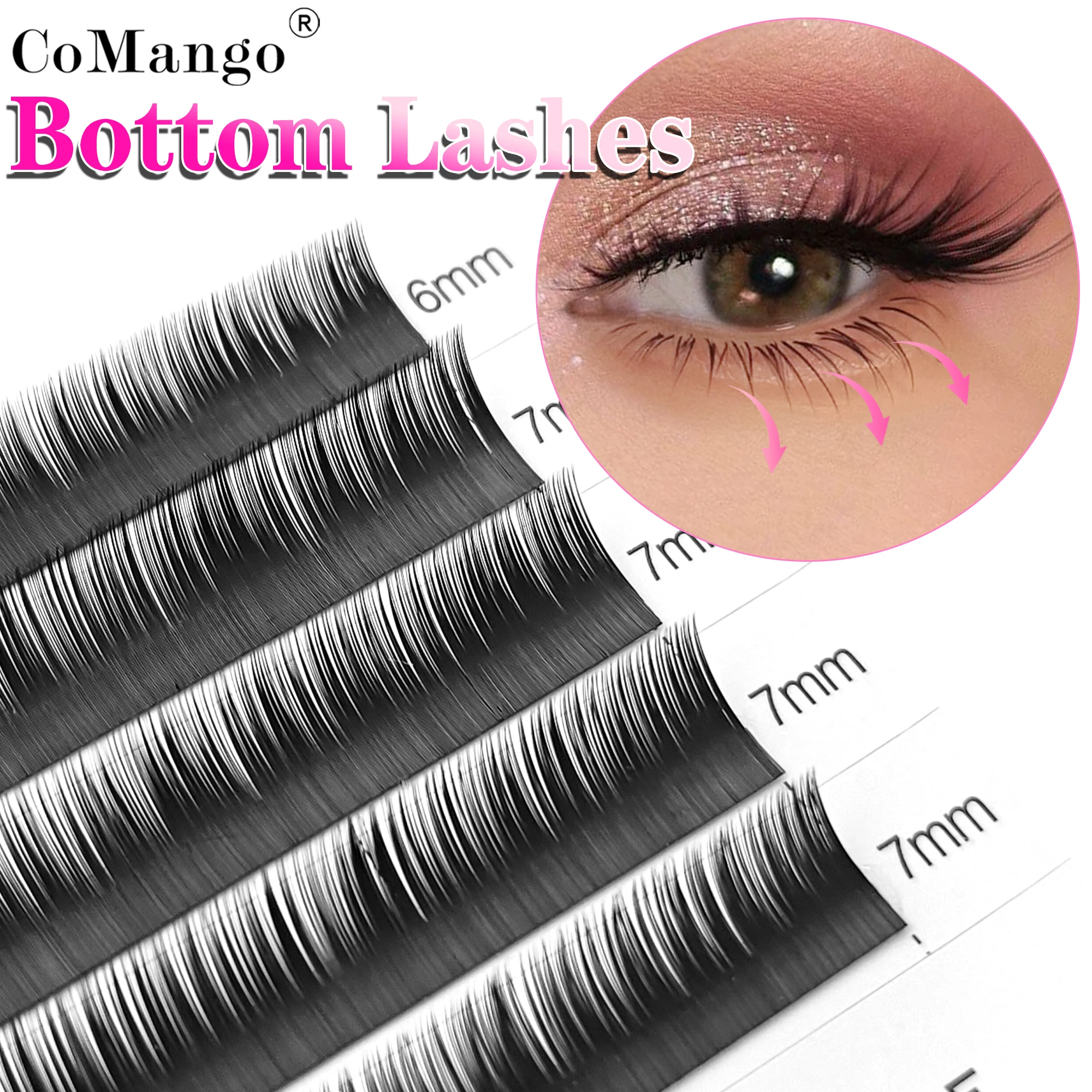 Mix 5-7mm Black Bottom Lash Under Eye Lash Extension Short Synthetic Mink Individual Lash Lower Eyebrow Lashes Makeup Tool