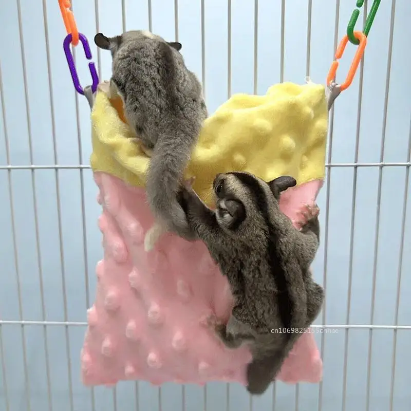 Warm Sugar Glider Hanging Hammock Swing Bag Small Pet Hamster Sleeping Bed Pouch Nest Squirrels Guinea Pig Bed Pet Accessories