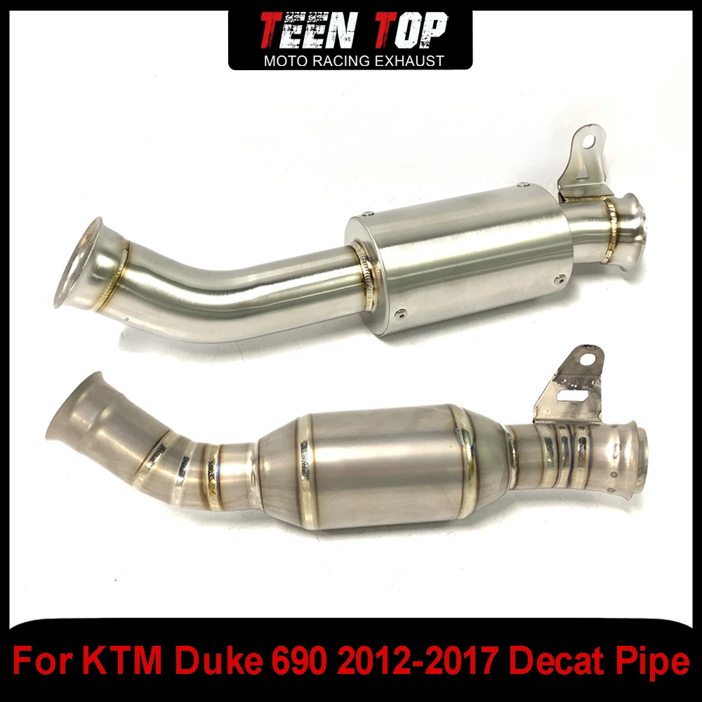 

Titanium/Stainless Motorcycle Exhaust Mid Connection Pipe For KTM Duke 690 Decat Pipe Middle Link Pipe DUKE690 2012-2017