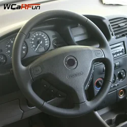 Wcarfun-オペルザフィーラa 1999-2005ビュイックセイルopel astra g h 1998-2007用の人工皮革ステアリングホイールカバー,黒