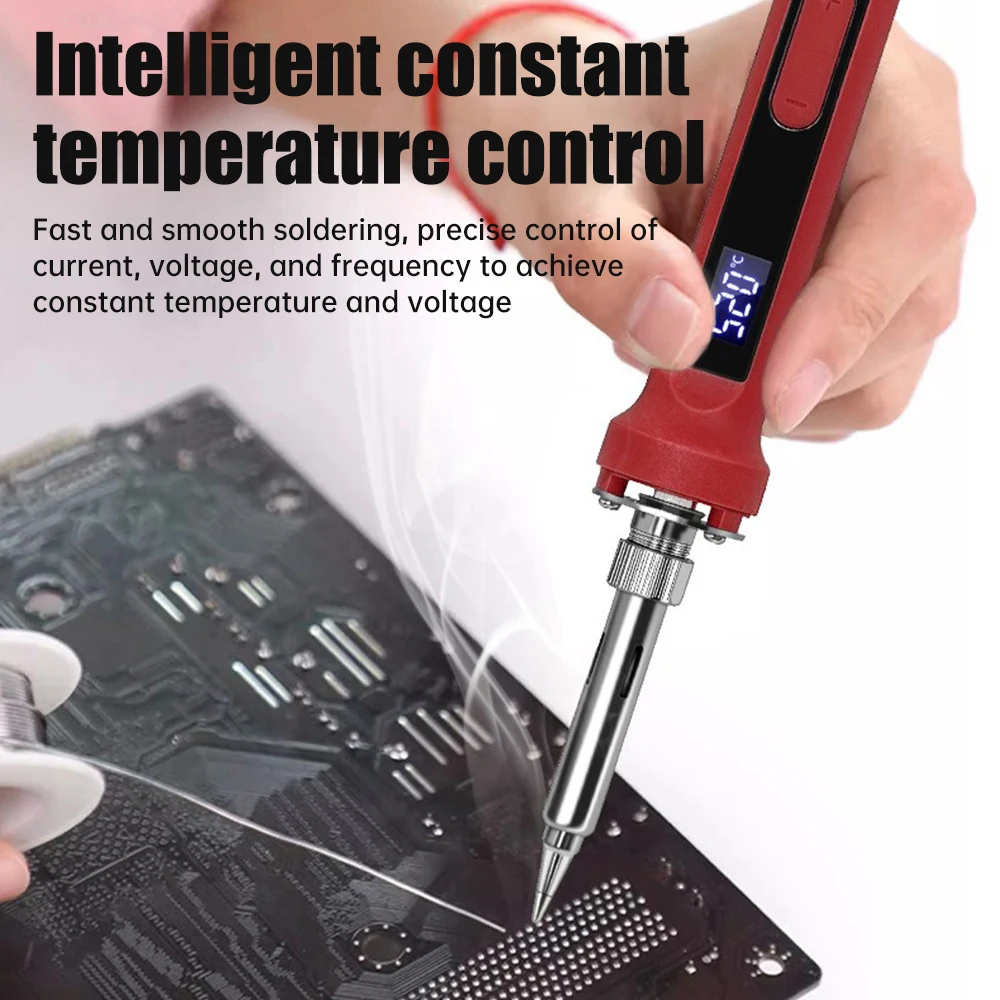 100W Internally Heated Digital Display Adjustable Temperature And Constant Electric Soldering Iron Set Welding Pen Maintenance