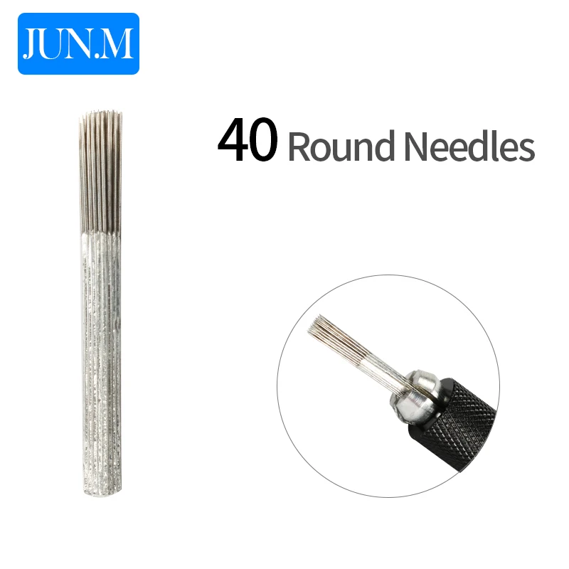 

20/50/100 шт. PT40 круглые иглы иглы для татуировки перманентный макияж лезвие для вышивки бровей для 3D микроблейдинга ручная ручка для татуировки