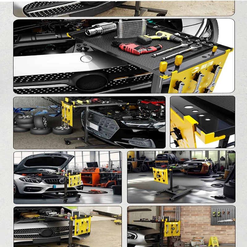 Lifting Workbench Engine Repair Parts Storage  Workshop Mobile Tool Cart Trolley Auto Repair Tools 1pcs