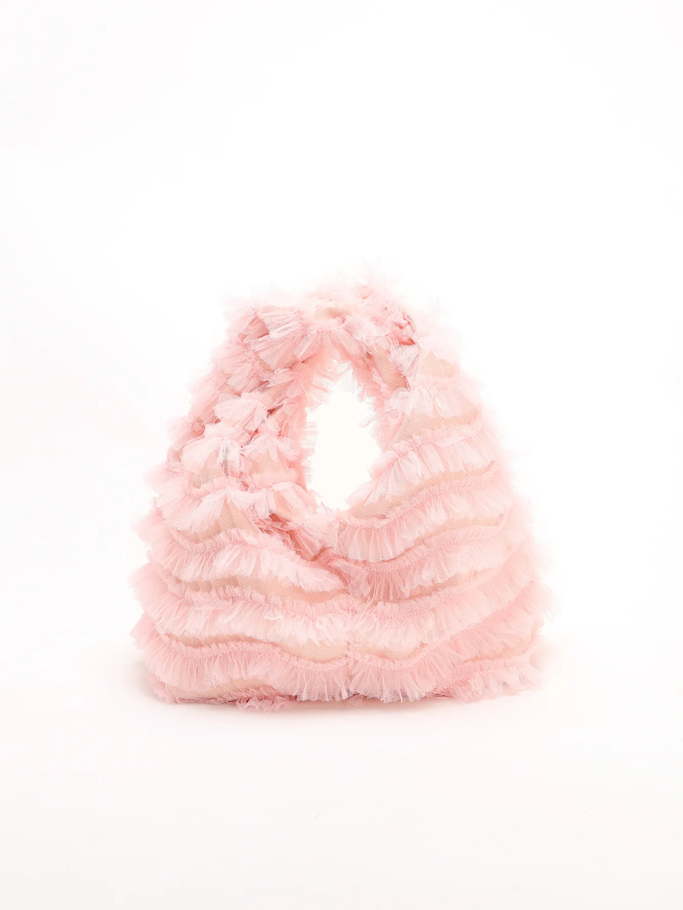 Wind New Mesh Pleated Bag Women's Multi-Layer Ruffle Edge Design Fashionable Versatile Bag Hand Bag Handbag