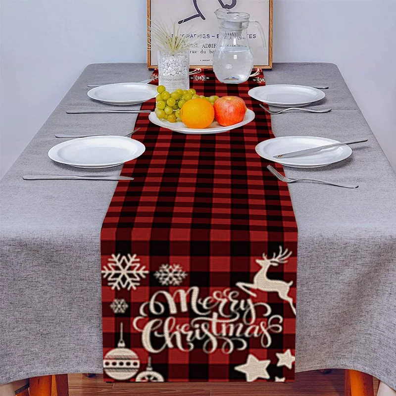 عيد الميلاد موضوع مطبوعة الجدول العلم مفرش المائدة ندفة الثلج شجرة عيد الميلاد غرفة الطعام غرفة المعيشة الجدول حصيرة الطاولة
