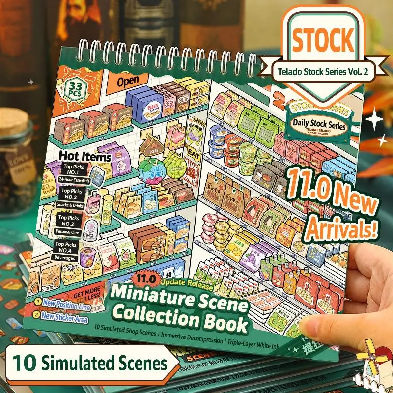 Sticker Scene Collection Book 10 Simulated Shop Scenes Non Toxic Thick No Bleed Paper for Kids Safe Creative Art Play