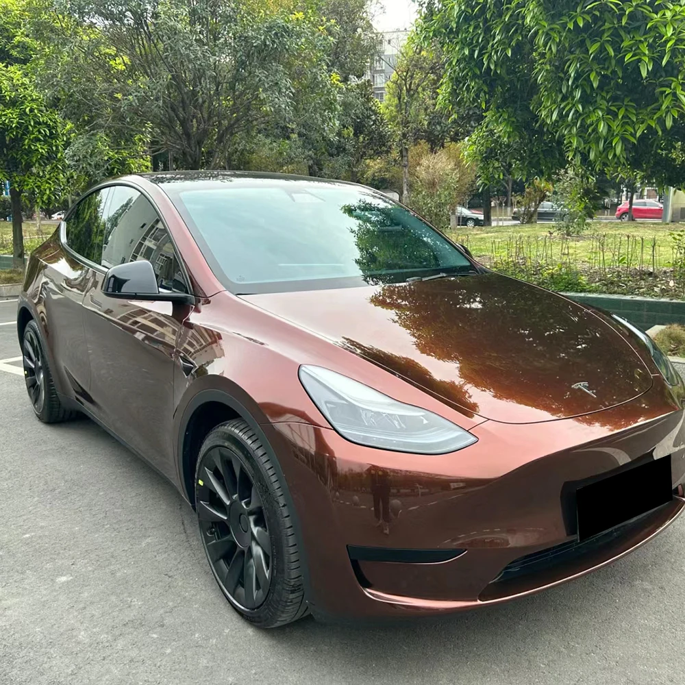 Coffee Brown Car Wrap Auto Vinyl Premium PET Bubble-Free Stretchable Removable Easy to Install Paint Protection