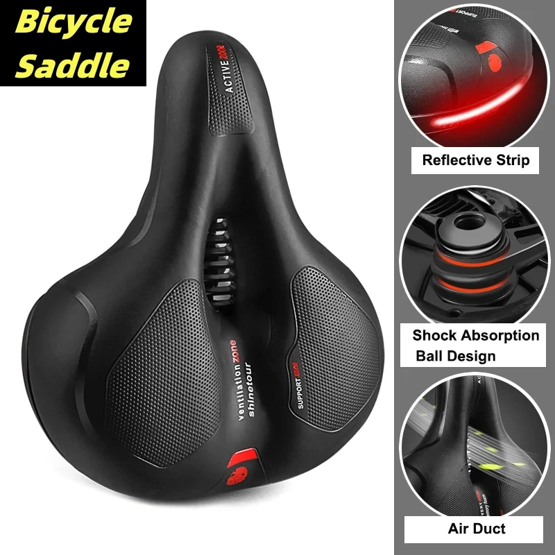 

Bike Seat Comfortable & Breathable Bicycle Saddle Cushion Water-Resistant with Dual Shock Absorbing for MTB Mountain Road Bike