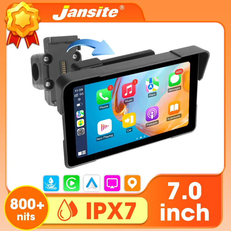 

Portable 7'' IP67 Waterproof Motorcycle GPS Navigation Wireless Carplay Android Auto Moto Accessories Digital Motobike Dashboard
