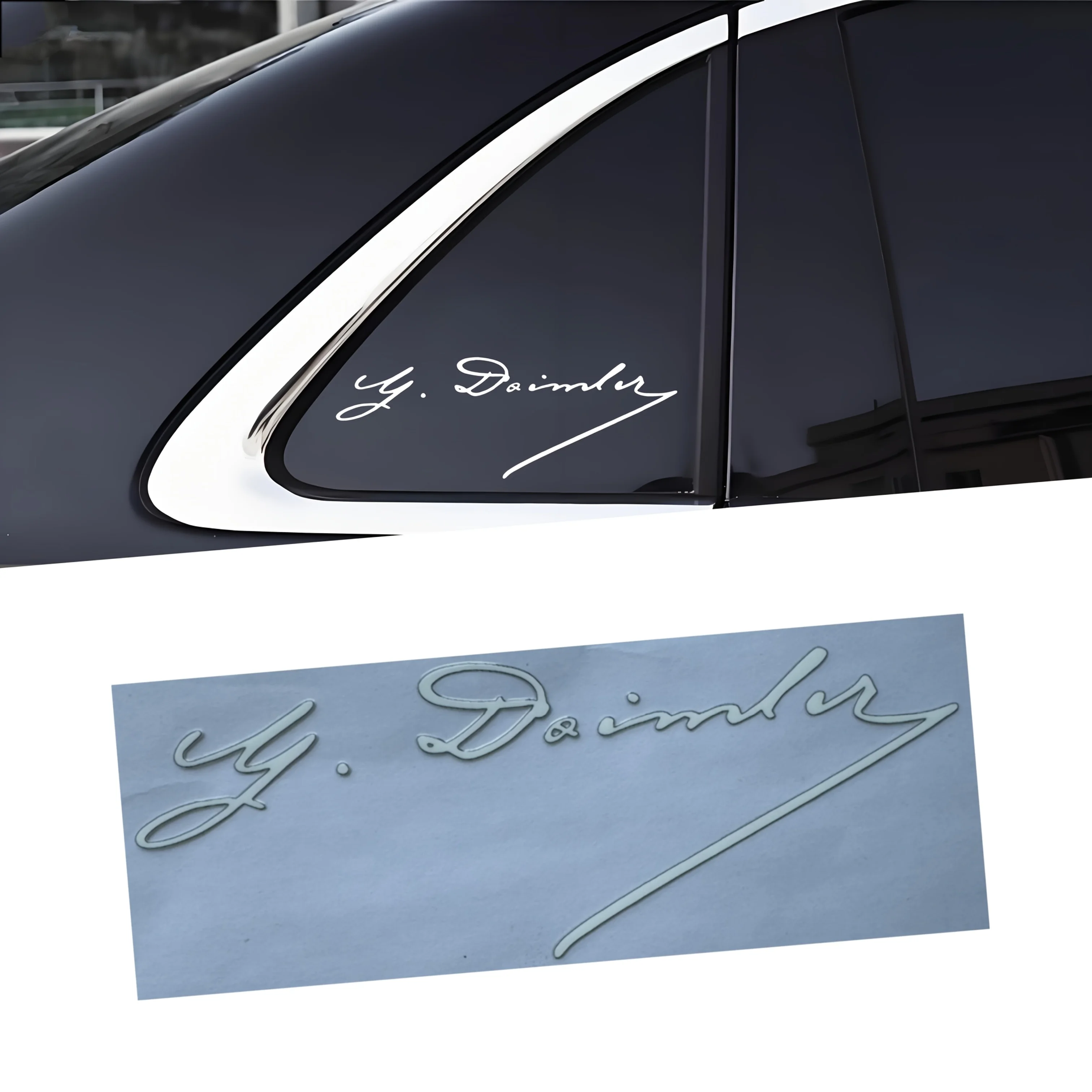 

2 шт./компл. 15 см наклейки Carl Benz и Daimler, винтажная металлическая авто эмблема для Mercedes