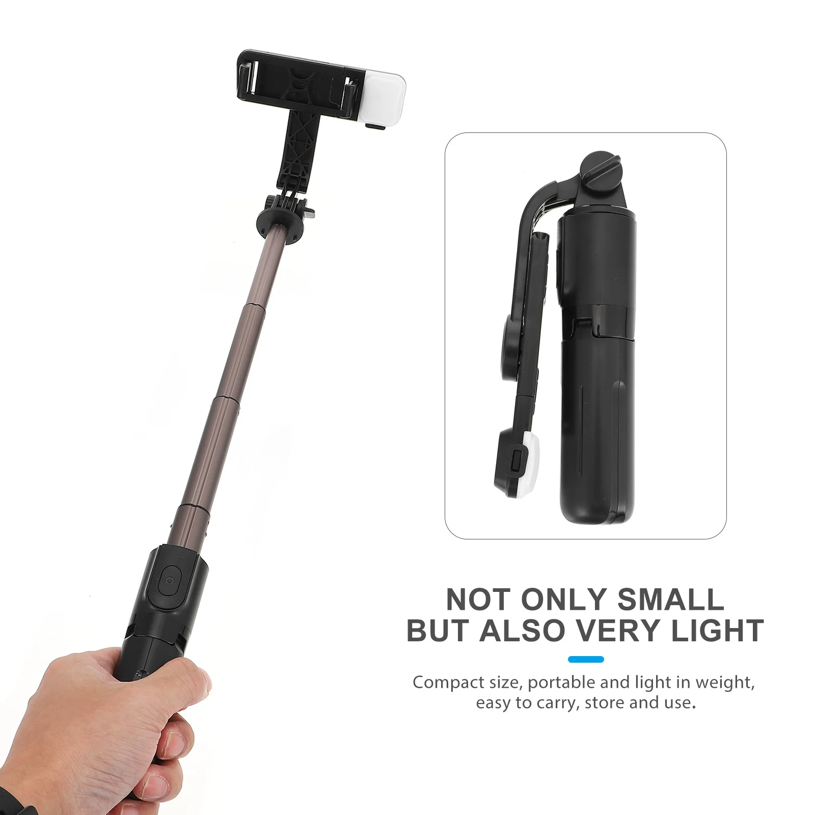 

Portable Selfie Stick Tripod Stand with Built-in Wireless Remote for Smartphone Extendable Lightweight Design for Travel Hiking