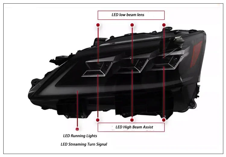 Car Accessories Gs Gs250 LED Headlight with DRL Sequential Steering 2012-2014 Headlight Projection Lens For Lexus