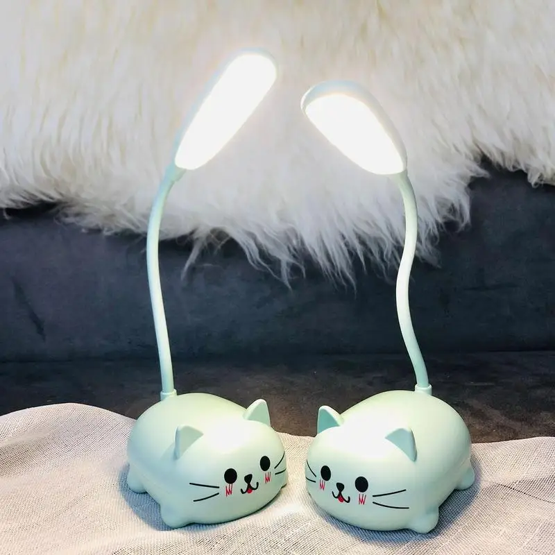 Mini Cat USB Lamp LED Cute Animal Night Light Rechargeable Table Lamp Bedside Lamp Eye Caring Reading Lights Bedrooms