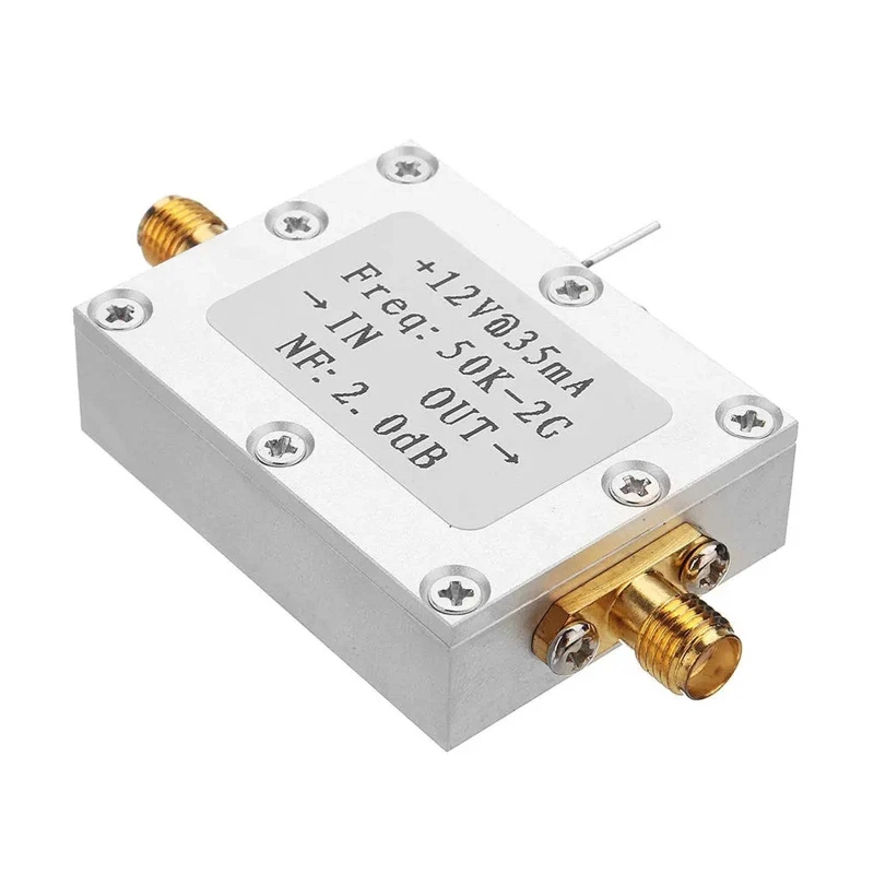 RF Amplifier Low Noise High Gain Amplifier Ham Radio Module LNA 50K-2GHz for RF FM HF VHF / UHF Ham Radio Module