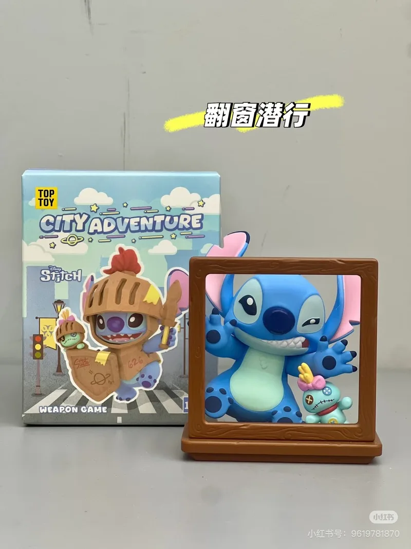 ディズニー スティッチ シティ アドベンチャー ブラインドボックス - ミステリーサプライズ 626 キュートなPVCドールオーナメント デスクトップデコレーション 誕生日プレゼント