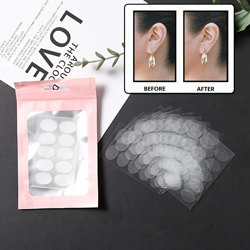 50/100pcs ultra-thin earlobe support stickers - Women\'s invisible earring protection - Comfortable and daily wear protection