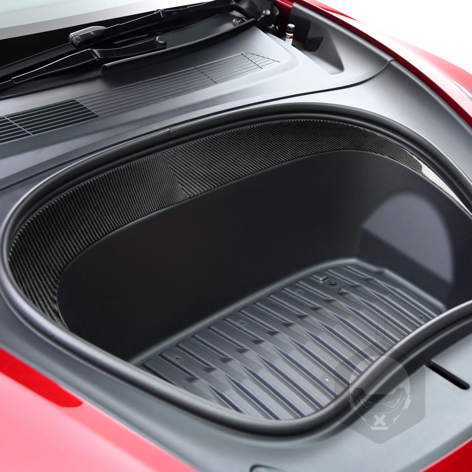 For Tesla Model 3 Highland 2023-2025 Carbon Fiber Front Trunk Inner Storage Panel Trim Cover Car Accessories Decoration Sticker view 2