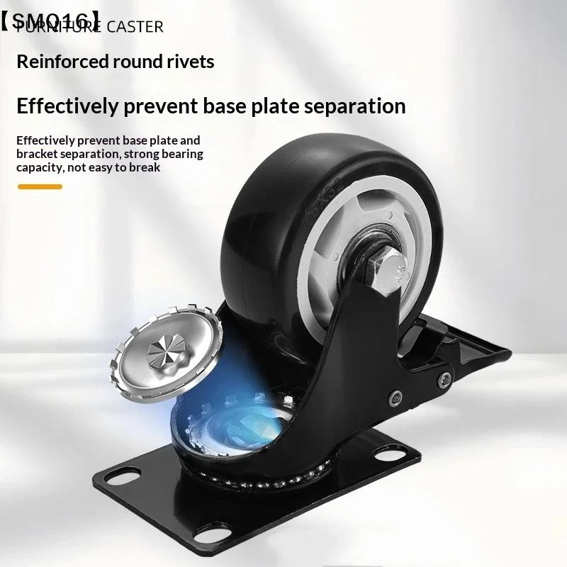 Furniture Casters Wheels PP Fixed Swivel Caster Roller Wheel For Heavy Duty Platform Trolley Chair Household Accessory【SMQ】