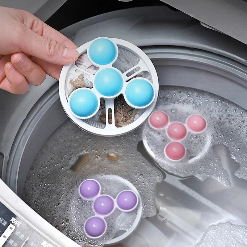 Cleaning Balls Washing Machine Hair Filter Floating Pet Fur Lint Hair Removal Catcher Reusable Mesh Dirty Collection Pouch Tools