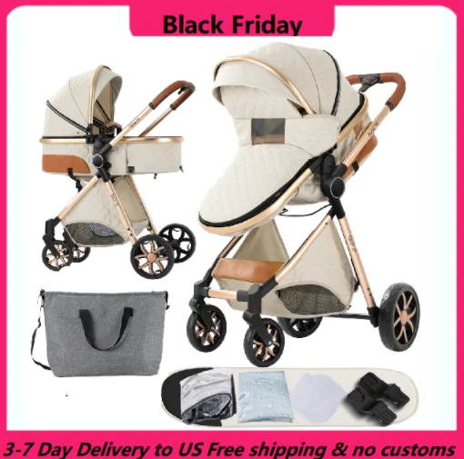

Baby Stroller,2 in 1 Baby Stroller,Travel System,Lightweight Stroller,Compact Fold Stroller,Baby Stroller for Newborn,pram
