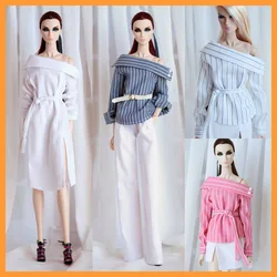 [20days made] 1/6 Female Irregular Striped Contrasting Top Casual Loose Long Sleeves Shirt for Momoko OB FR Nippon PoppyParker