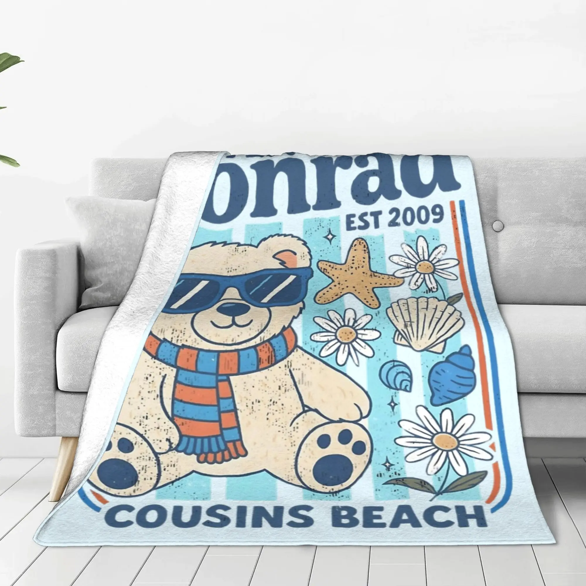 Team Conrad Cousins Beach Fleece Throw Blanket The summer I Turned pretty Blanket for Sofa Couch Super Warm Bed Rug,