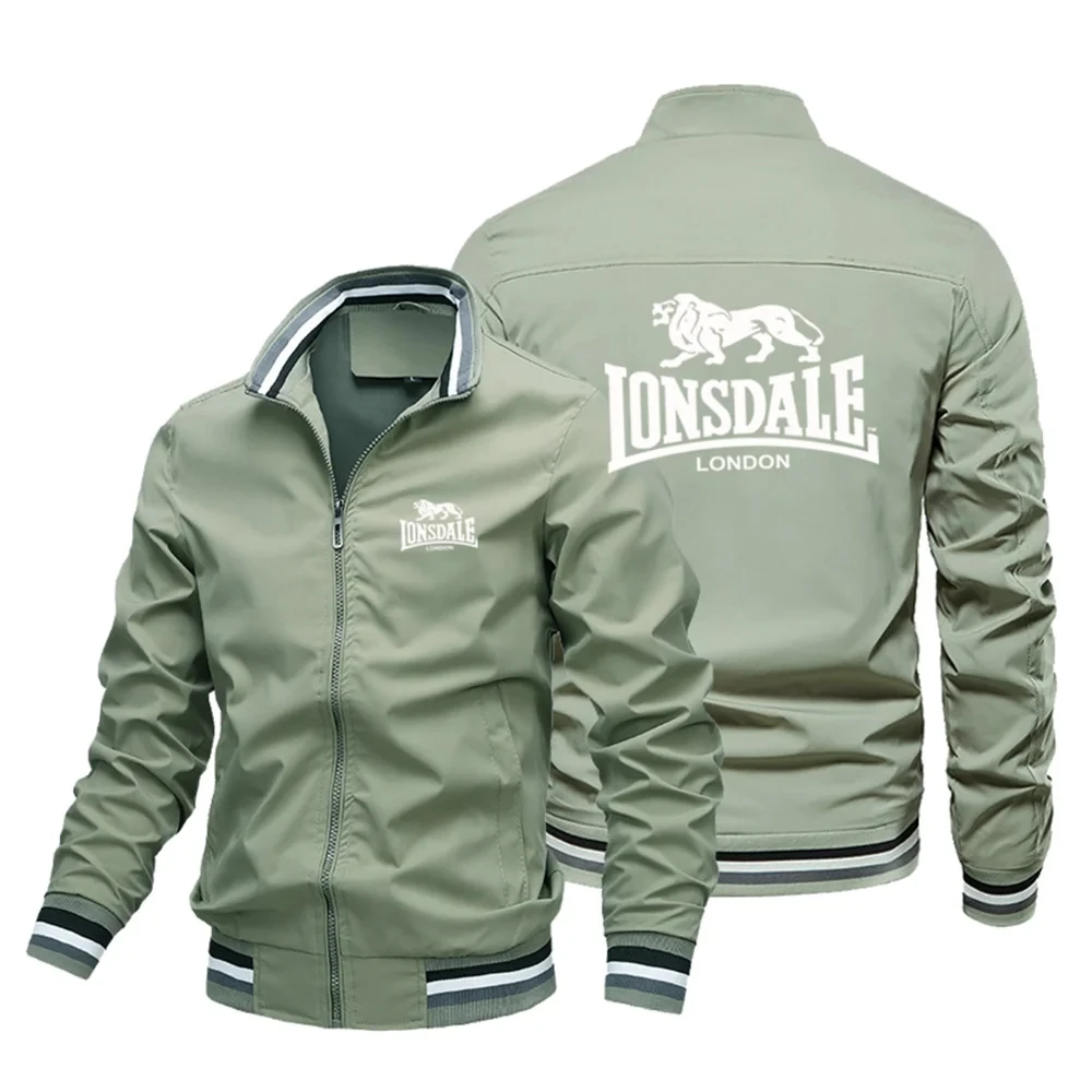 Traveling Mountaineering Men's Bomber Jacket 2024 New Lonsdale Logo Outdoor Windproof Cycling Large Lightweight Jacket