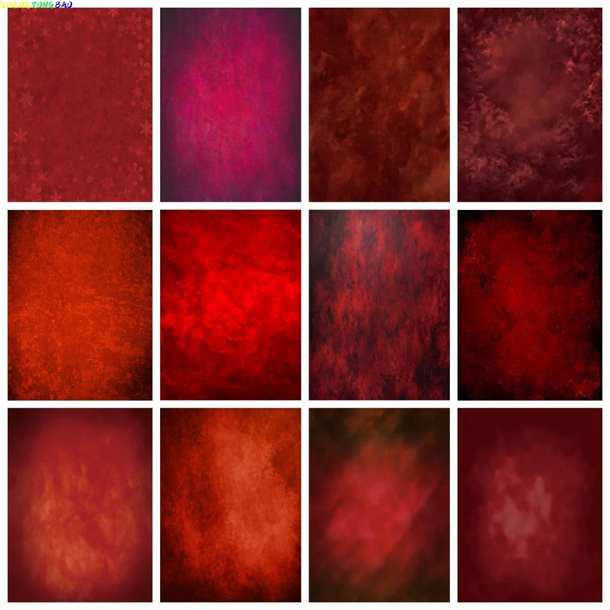 Red Gradient Portrait Backdrop Solid Colour Abstract Texture Wall Decor Photography Background Vintage Gothic Style Photo Props