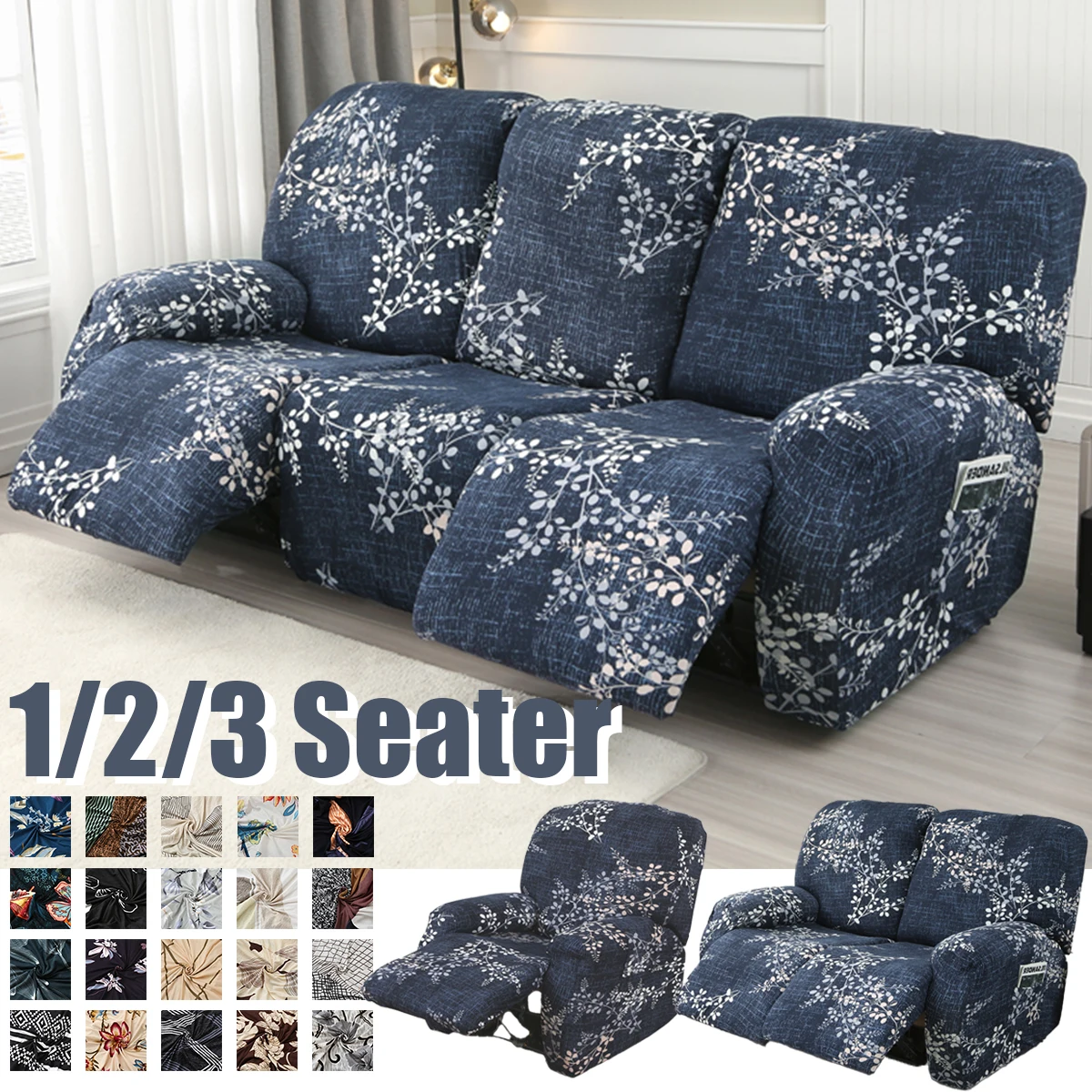 

1/2/3 Seater Stretch Recliner Sofa Cover Removable Armchair Slipcover Single Recliner Couch Cover Homedecor fundas de sofá 소파 커버